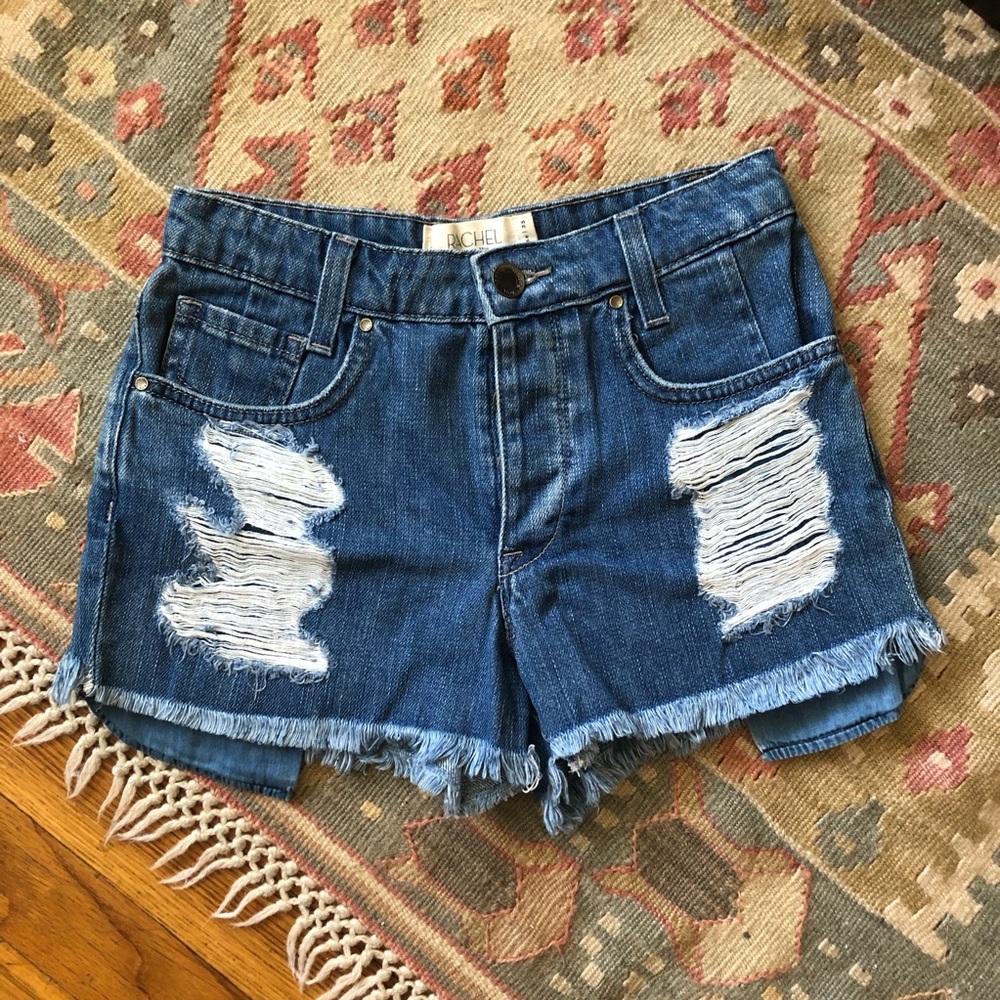 Rachel Roy High Waist Denim Shorts